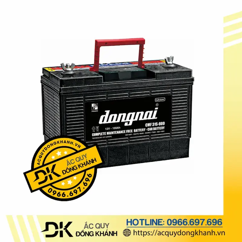 Bảng thông số ắc quy Đồng Nai CMF 31S800 12V 100Ah