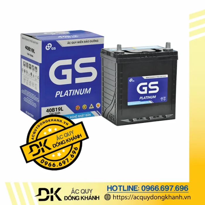 Ắc Quy GS 12V 35Ah - MF 40B19L nổi bật bởi ưu điểm miễn bảo dưỡng