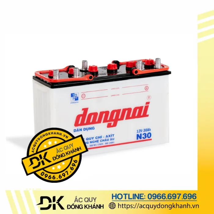 Tham khảo thông số cơ bản của bình Đồng Nai 12V 30Ah N30