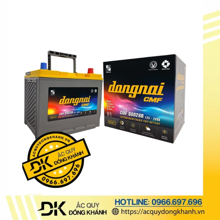 Ắc Quy Đồng Nai CMF 80D26R 12V - 70AH Ắc Quy Đồng Nai CMF 80D26R 12V - 70AH