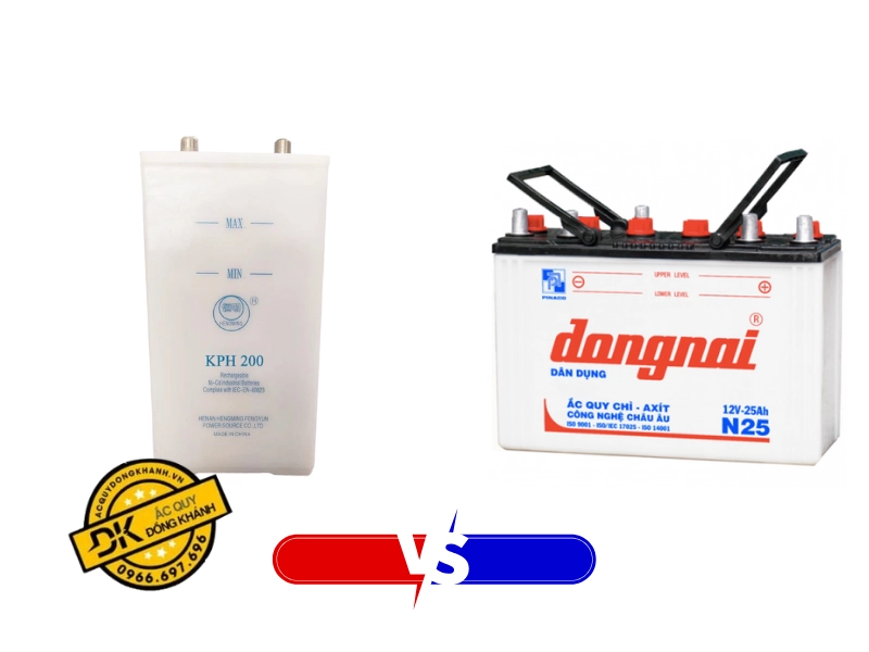 So sánh ắc quy kiềm với ắc quy axit