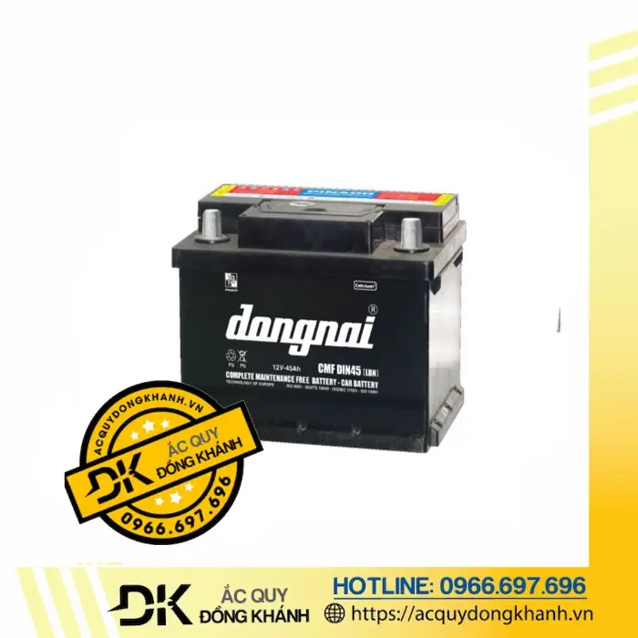 Thông số kỹ thuật của ắc quy Đồng Nai CMF DIN45 12V 45Ah