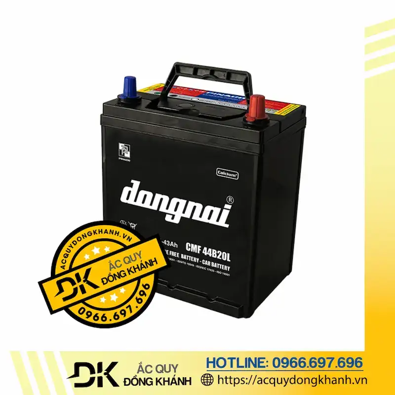 Thông số kỹ thuật của ắc quy Đồng Nai CMF 44B20R 12V 43Ah