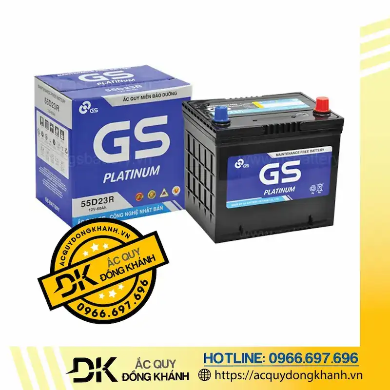 Tổng quan về bình ắc quy GS MF 55D23R 12V 60Ah