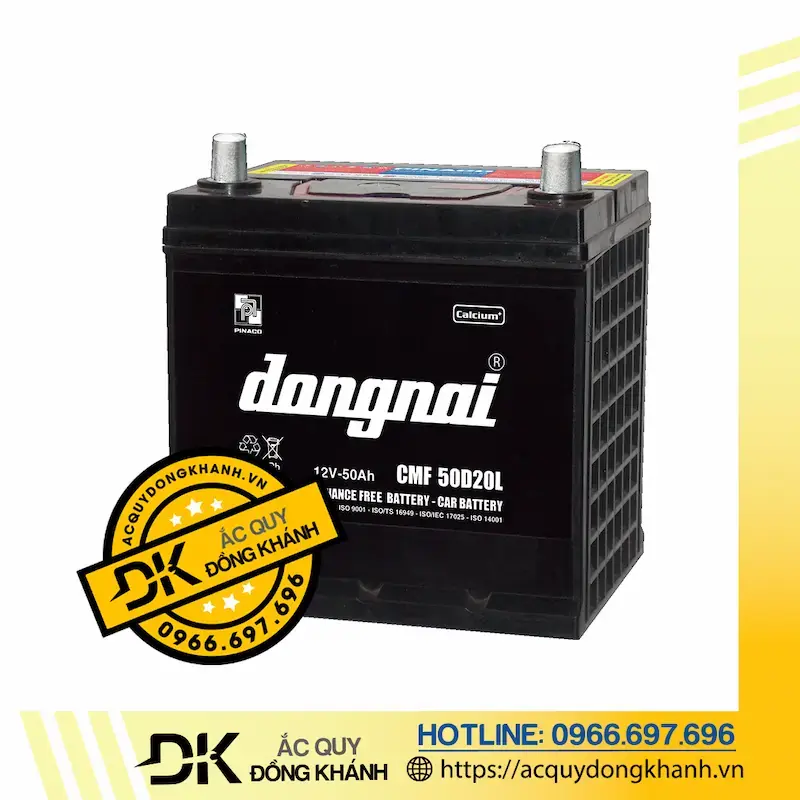 Thông số chi tiết của bình Đồng Nai CMF 50D20L 12V-50Ah