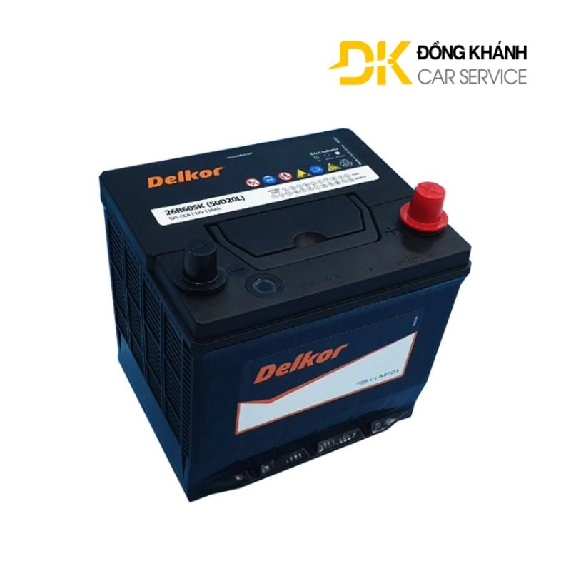 Bình Ắc Quy Delkor 60ah - 12V 50D20R/L