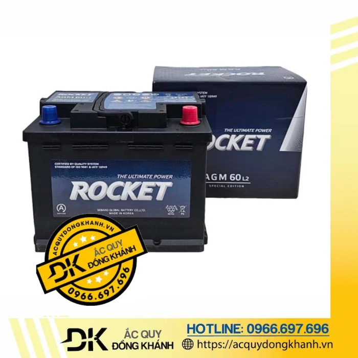 Ắc Quy ROCKET AGM L2 12V 60AH