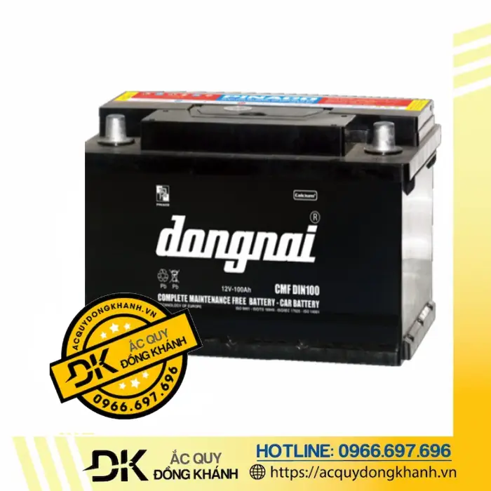 Thông số kỹ thuật của ắc quy Đồng Nai CMF DIN100 12V 100Ah