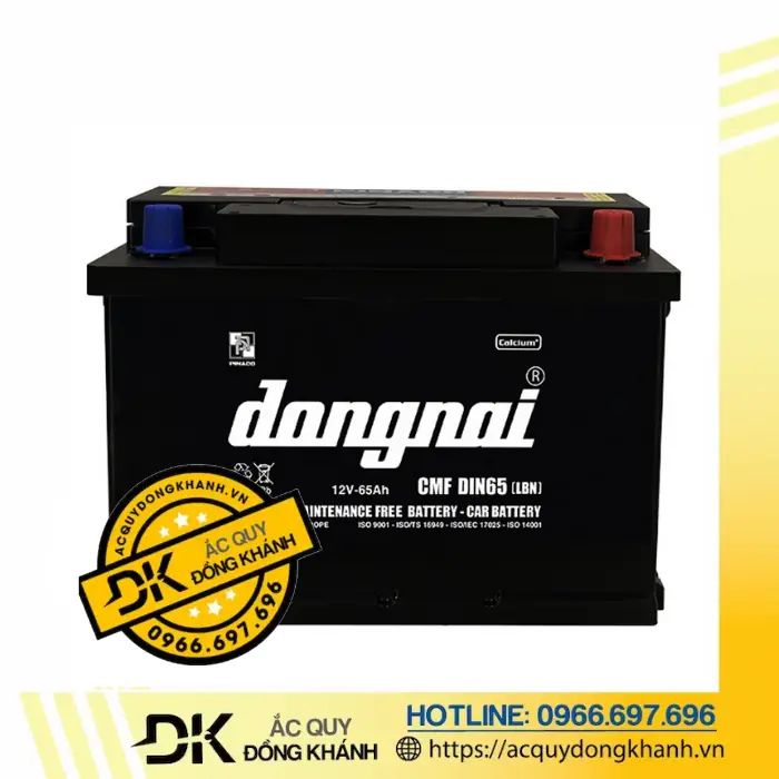 Thông số kỹ thuật chi tiết cho ắc quy Đồng Nai DIN65 12V 65Ah
