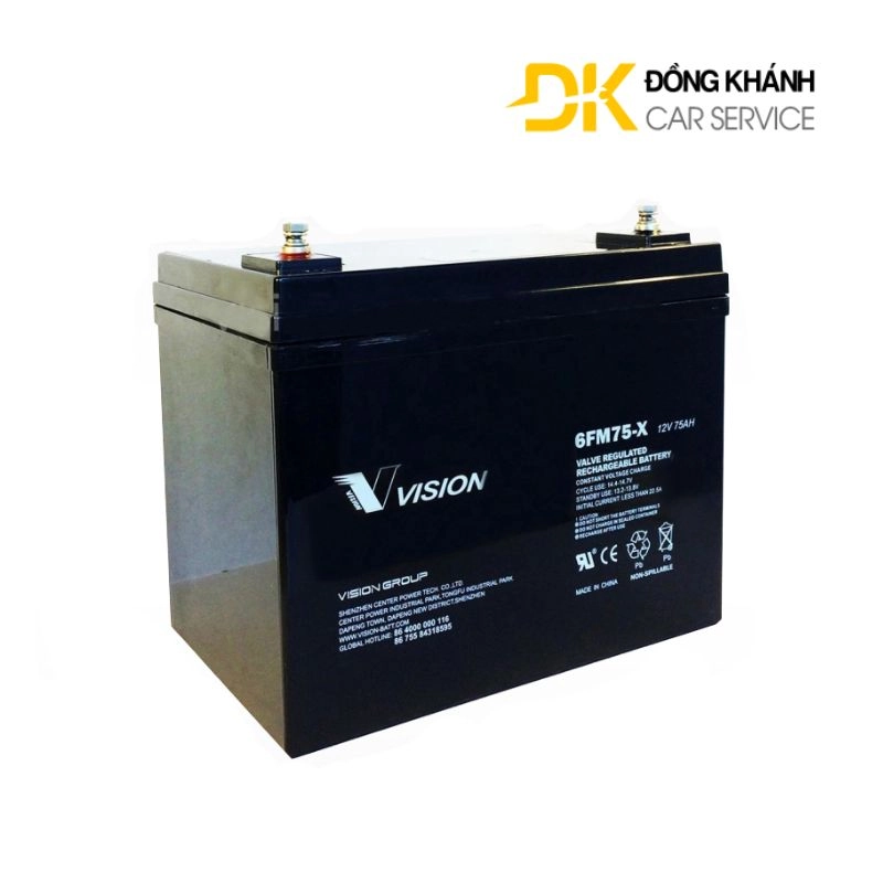 Bình Ắc Quy Vision 75Ah 12V || 6FM75-X