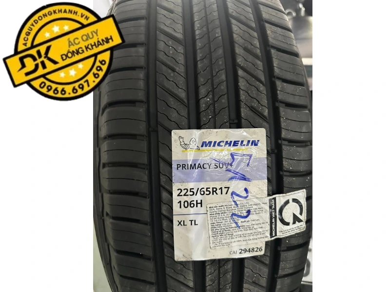 Thông số kỹ thuật Lốp Michelin 225/65R17 106H Primacy SUV+