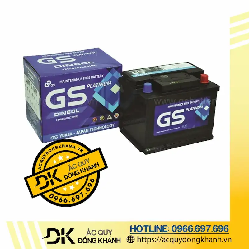 Bình ắc quy GS 60Ah 12V MF DIN60L phù hợp với xe nào?